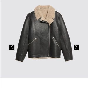 Sandro Sheepskin Shearling Leather Jacket - Medium